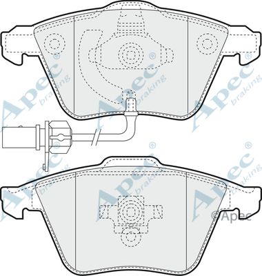 APEC BRAKING Bremžu uzliku kompl., Disku bremzes PAD1355